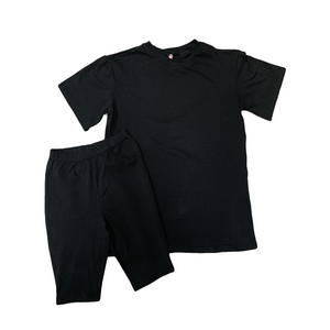 2 piece Biker Shorts Set - Black